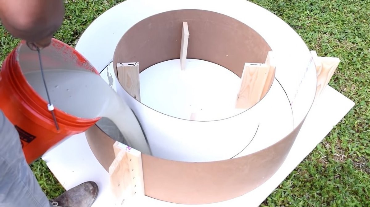 Уличный очаг из барабана стиральной машины и бетона - фото 15