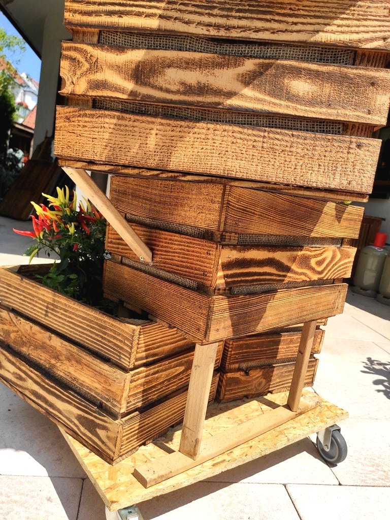 Мобильный вертикальный сад из ящиков - фото 9