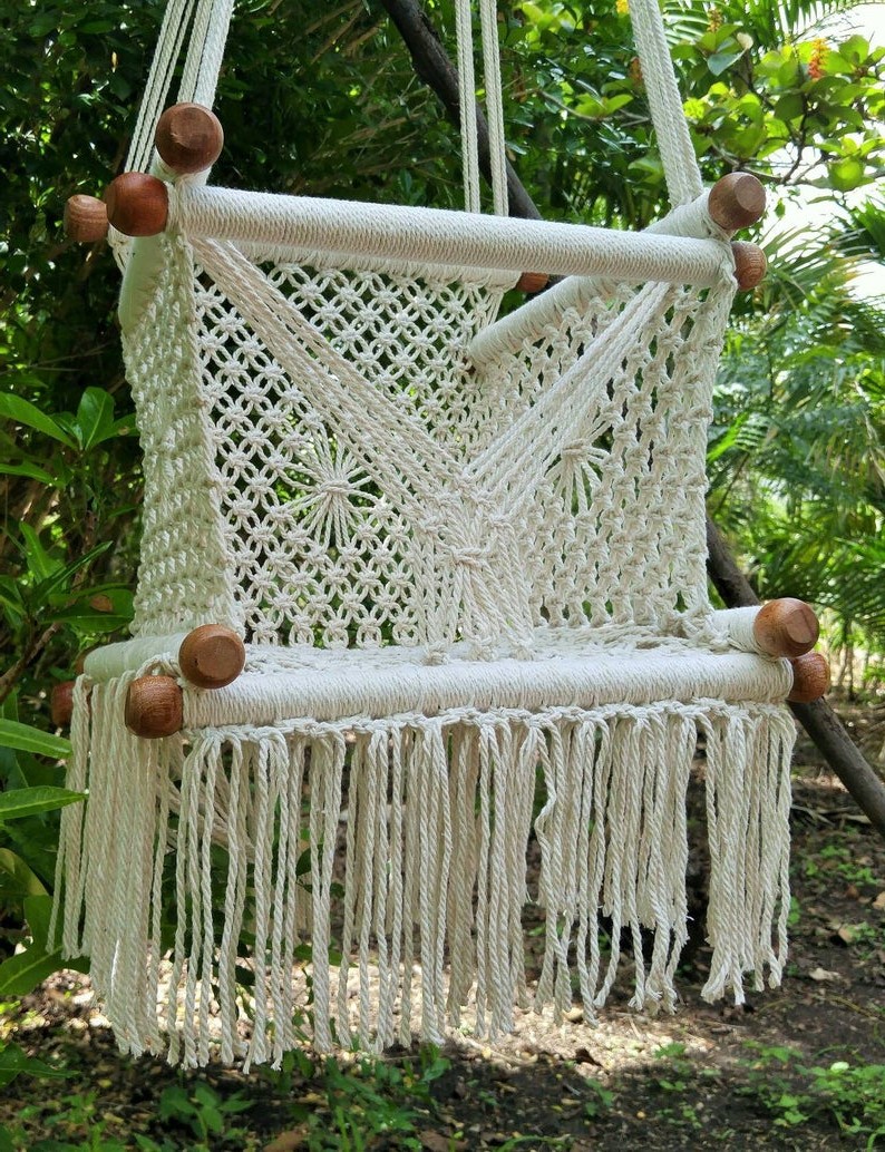 Детские качели по технике макраме - фото 5