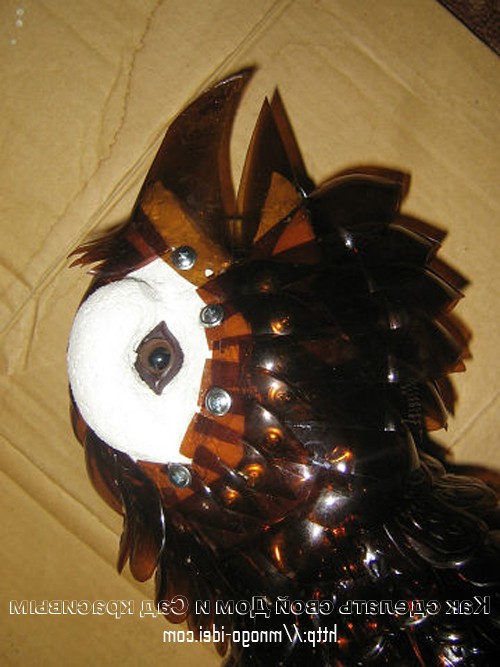 Птица Глухарь из пластиковых бутылок - фото 20