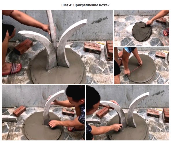 Садовый стол своими руками из керамической плитки - фото 5