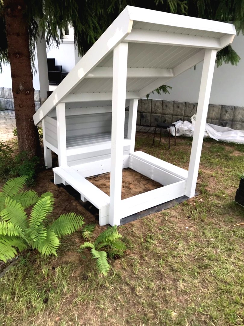 Детская песочница с крышей для дачи - фото 5