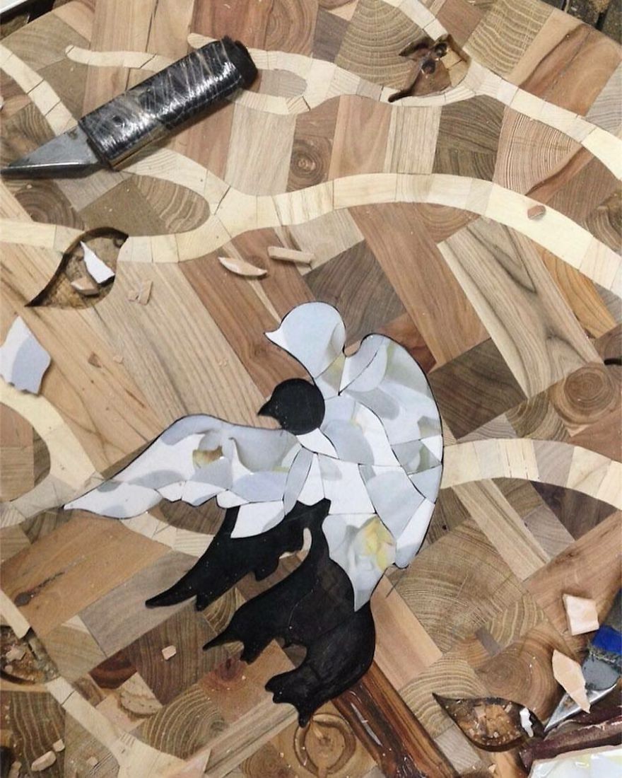 Интересный стол из 12 разных видов дерева - фото 6