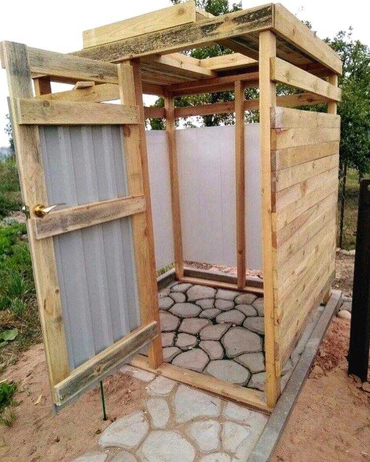 Летний душ для дачи из дерева - фото 6