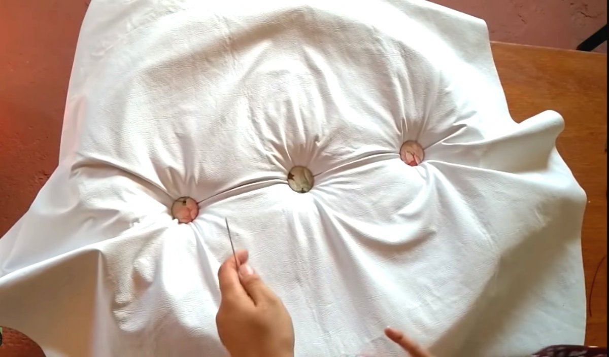 Оригинальный пуф из автопокрышки - фото 16