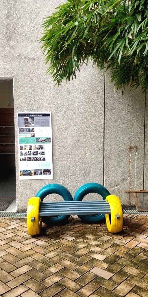 Скамья из автопокрышек - фото 13