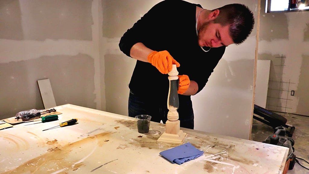 Настольная лампа из ножки стола - фото 14