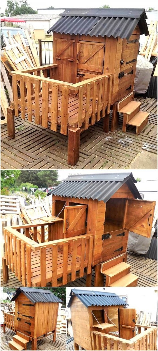 Оригинальный детский домик из поддонов - фото 4