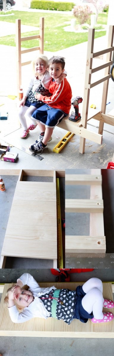 Детская скамейка с беседкой - фото 2