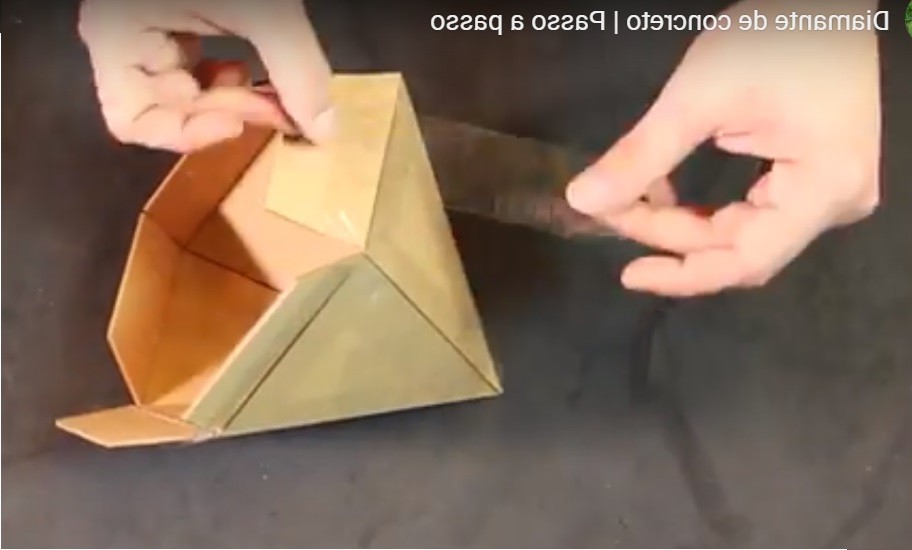 Горшок из цемента в форме алмаза - фото 4