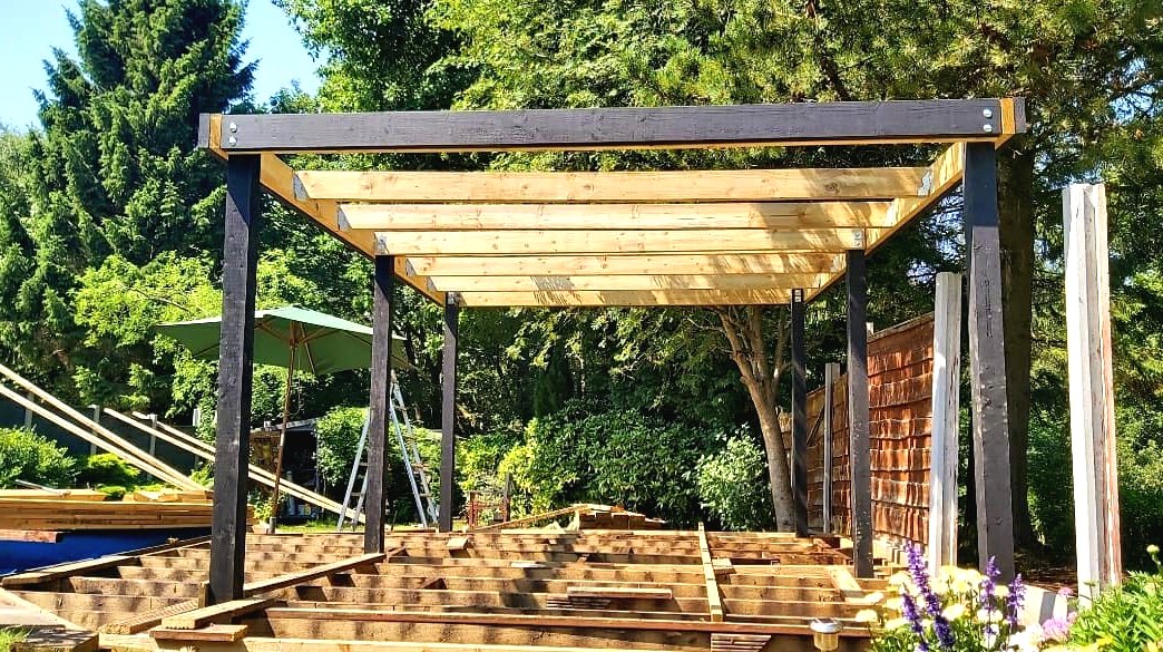 Деревянная беседка своими руками - фото 12