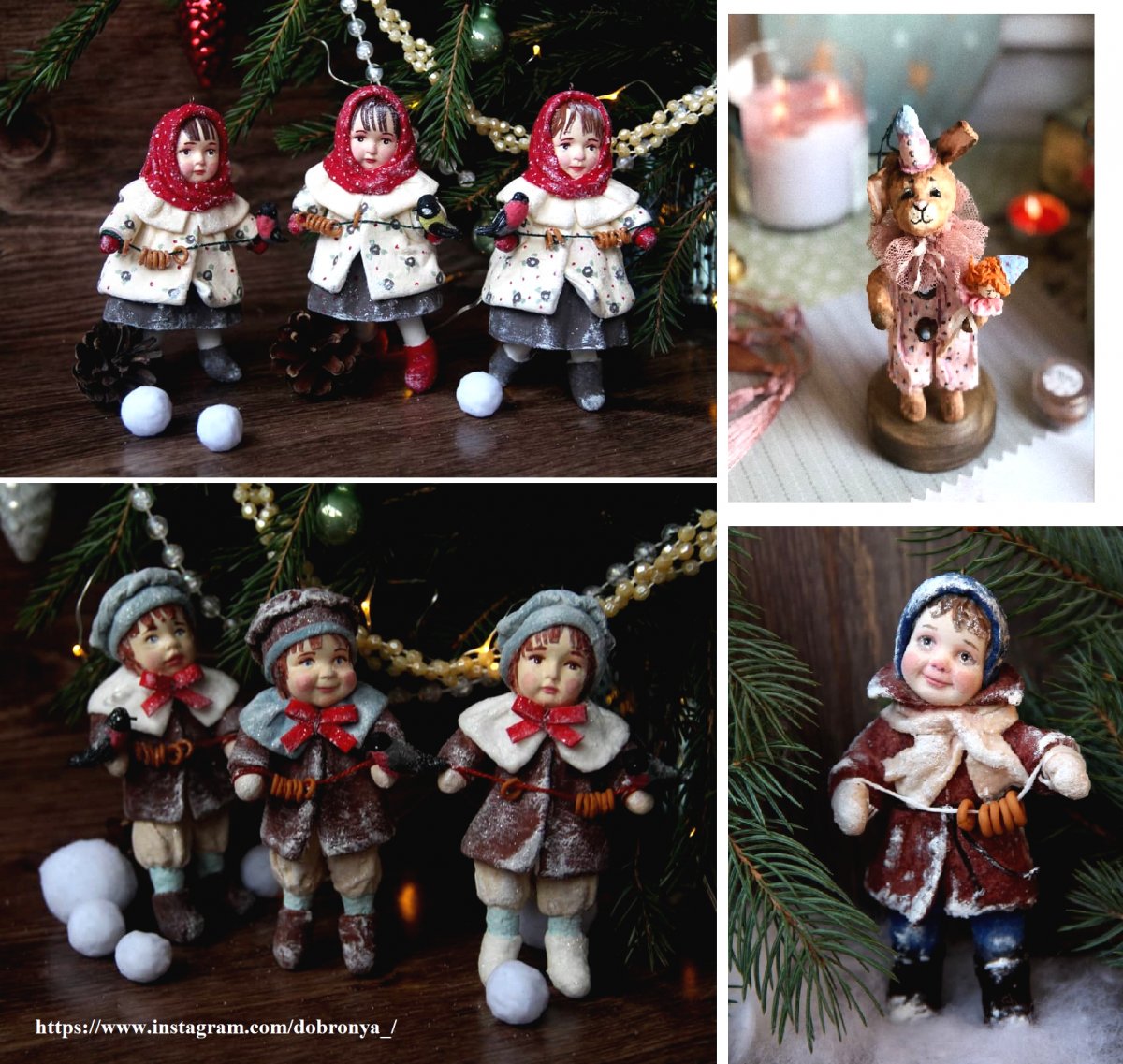 Новогодние елочные игрушки из ваты - фото 2