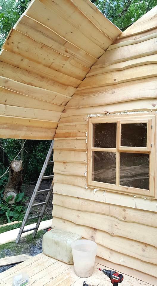 Кедровая сауна с круглой крышей - фото 9