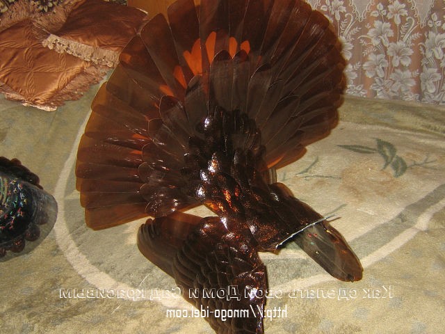 Птица Глухарь из пластиковых бутылок - фото 27