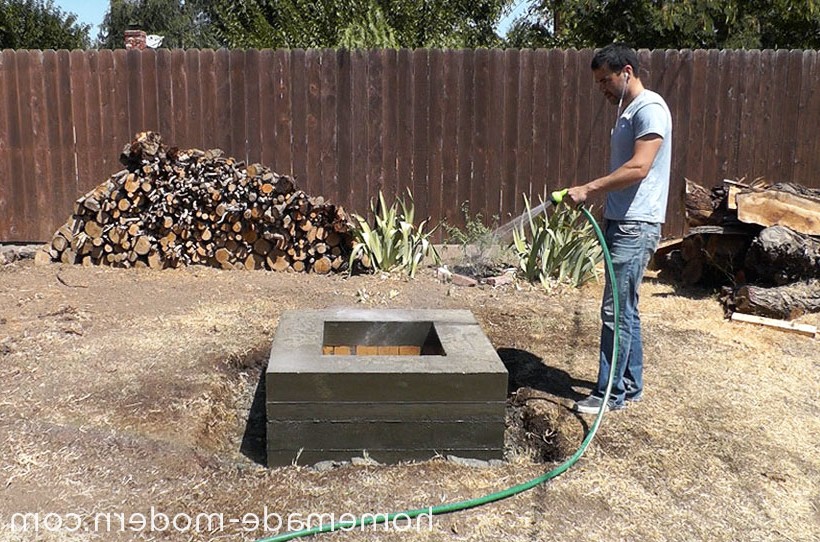 Уличный очаг из бетона - фото 11