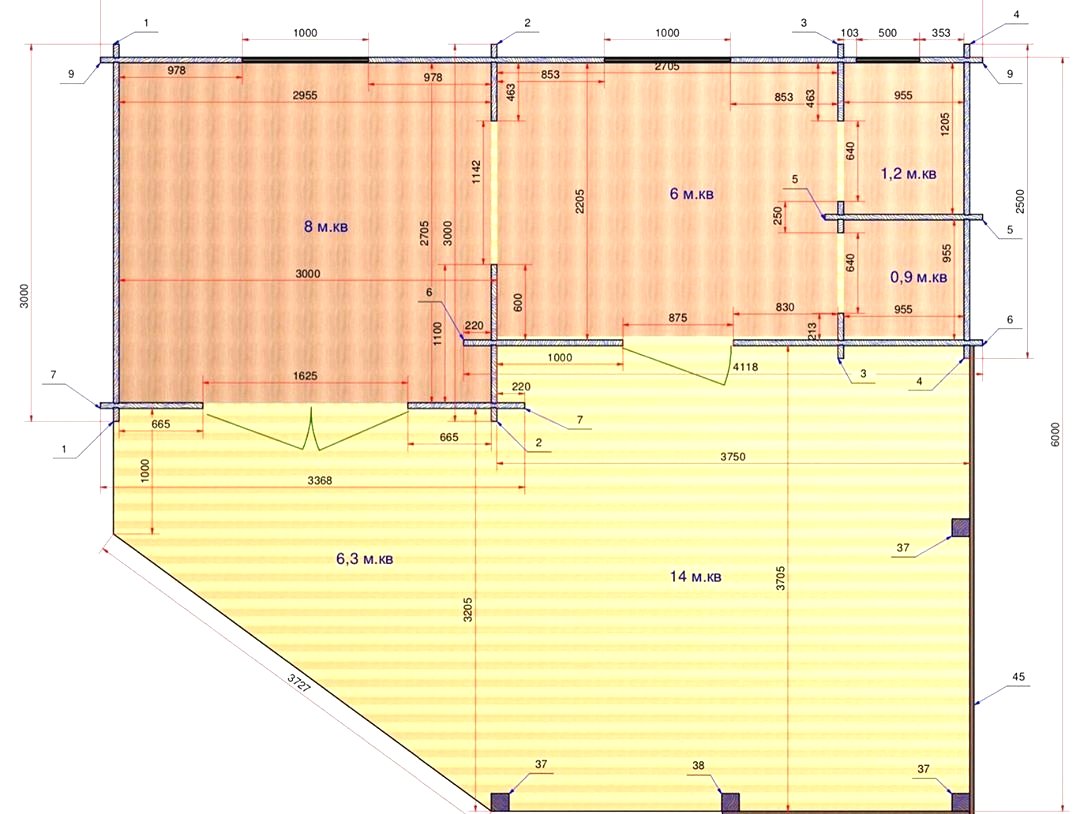 Летний дом из бруса с большой верандой - фото 9