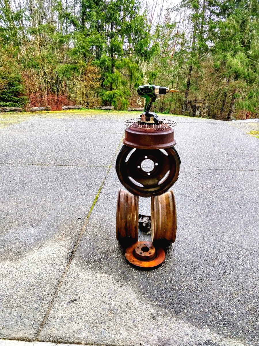 Как из старых автомобильных дисков собрать уличный очаг - фото 5