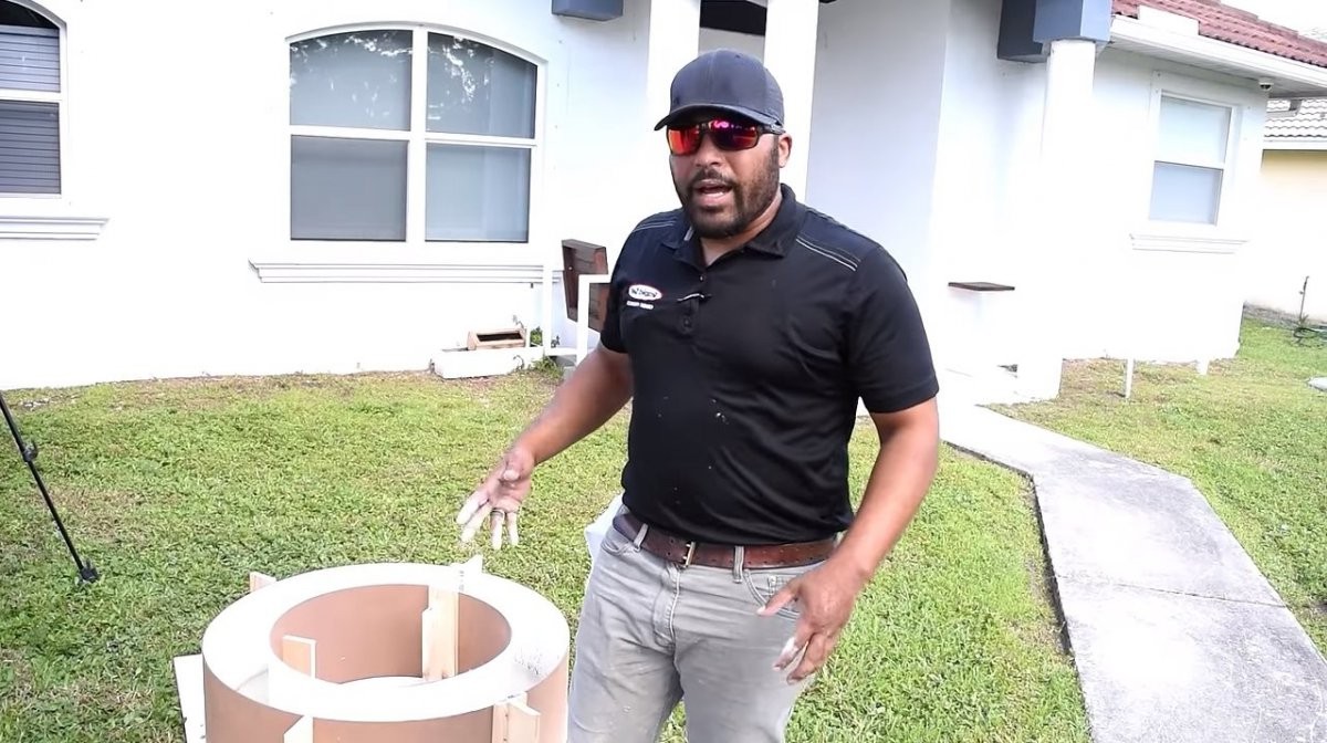 Уличный очаг из барабана стиральной машины и бетона - фото 16