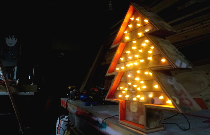 Деревянная елка из поддона - фото 3