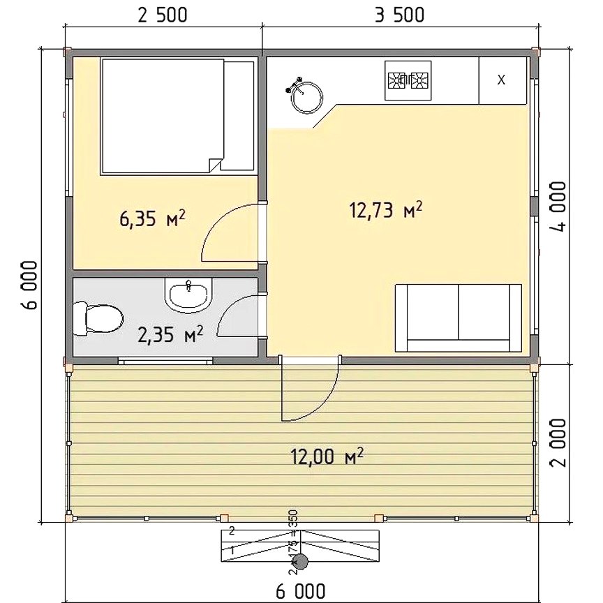 Небольшой каркасный дом для дачи - фото 7