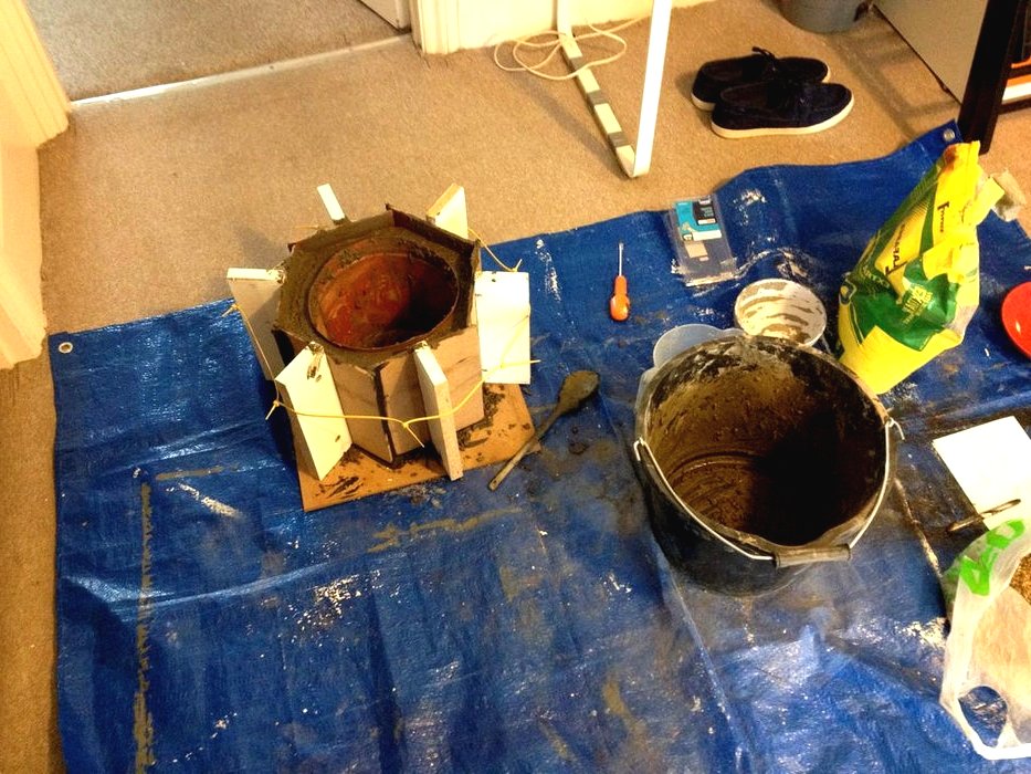 Шестигранный горшок из бетона - фото 6