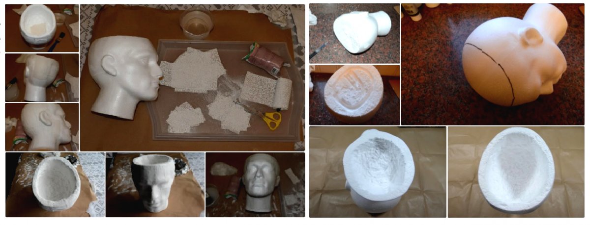 Горшок для цветов в виде головы своими руками - фото 2