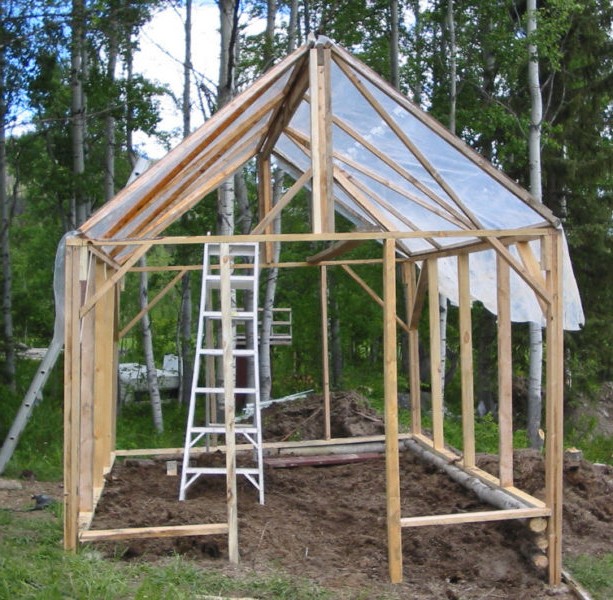 Простая теплица из дерева и полиэтилена  - фото 7