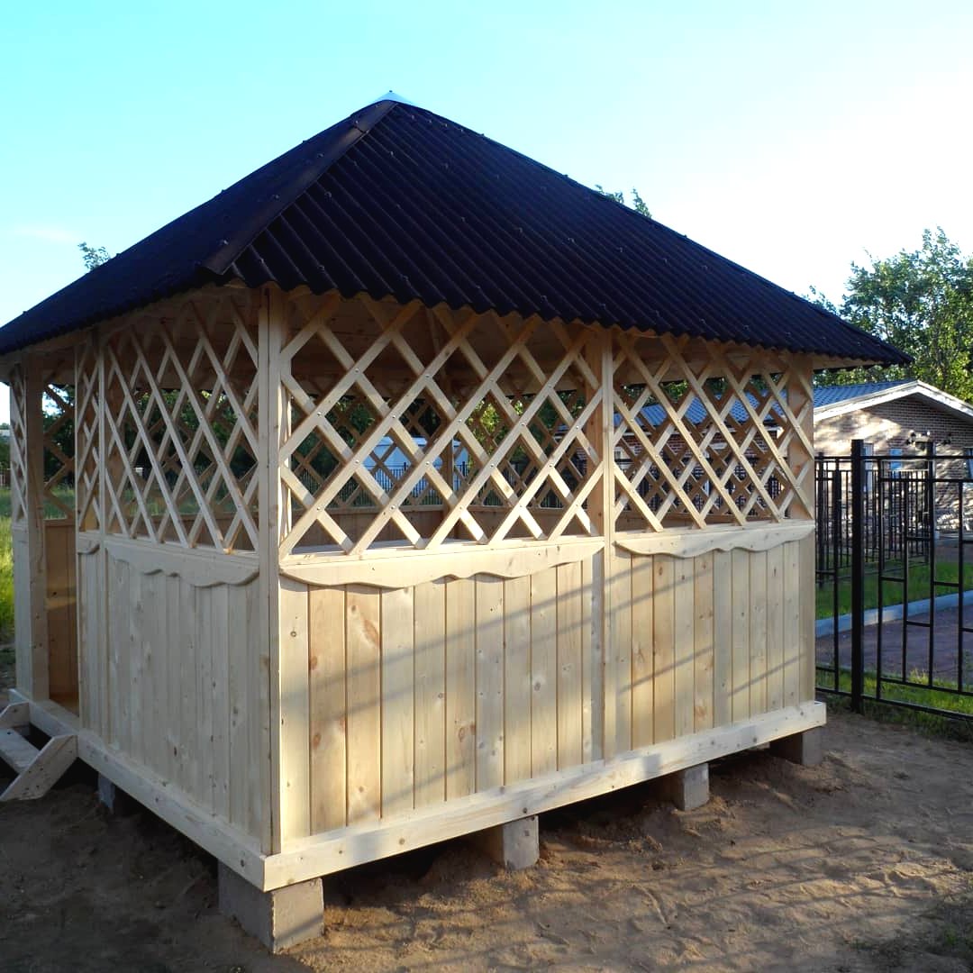 Беседка из дерева 3х3 метра - фото 2