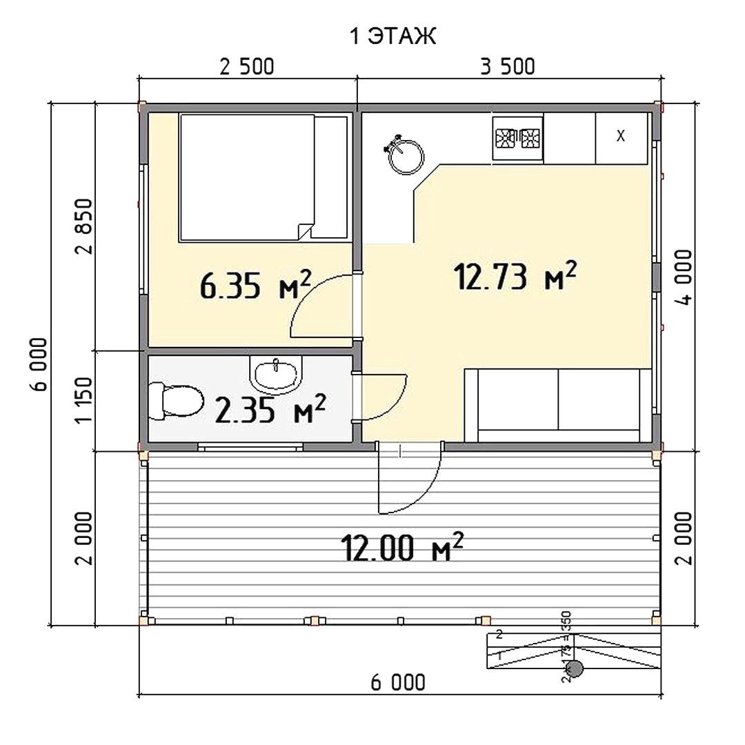 Одноэтажный каркасный дом - фото 8