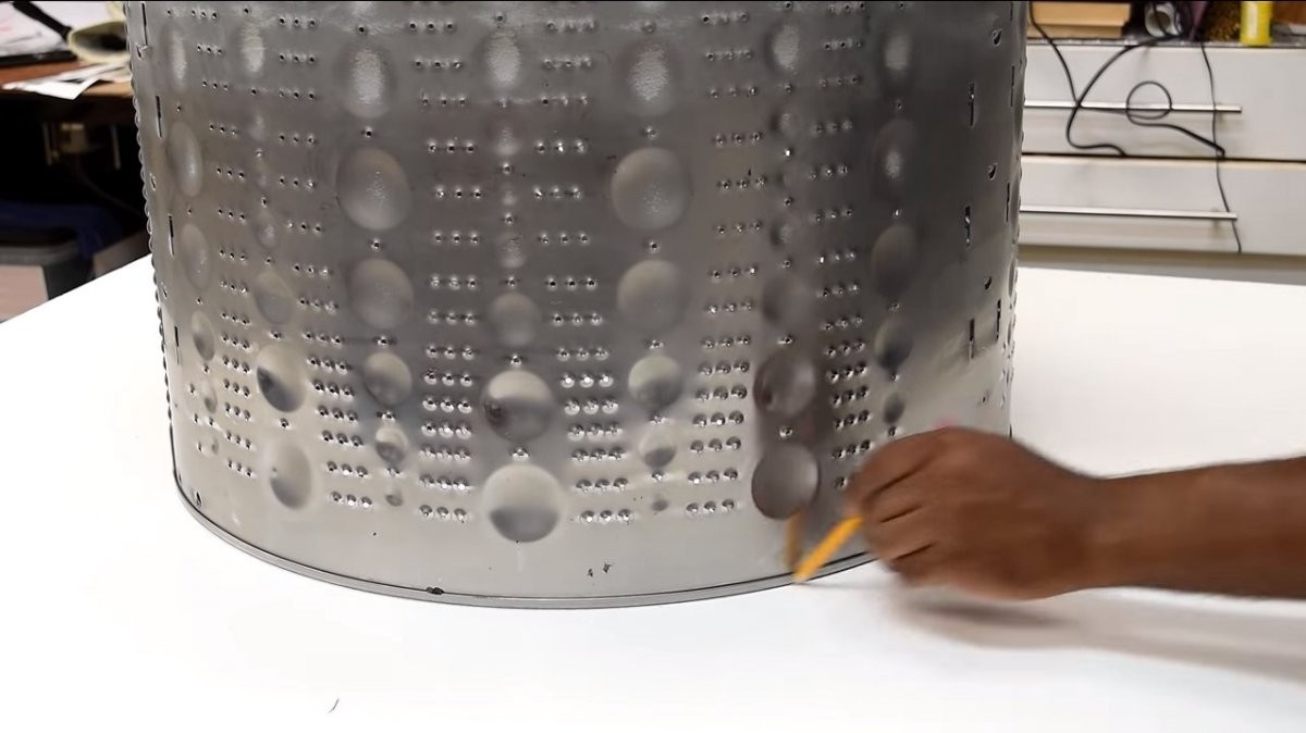 Уличный очаг из барабана стиральной машины и бетона - фото 4