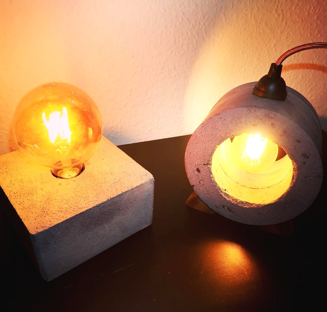 Необычные светильники из бетона - фото 2