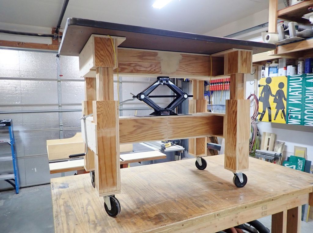 Регулируемый стол по высоте из автомобильного домкрата - фото 32