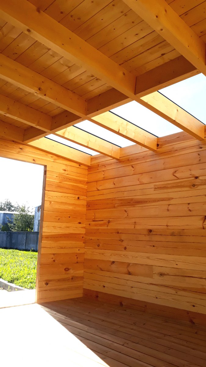 Деревянный дом с односкатной крышей - фото 6