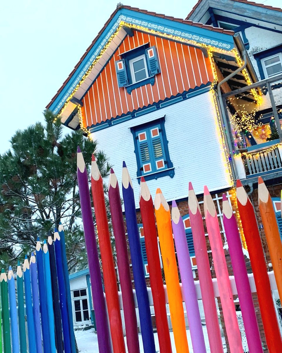 Оригинальный деревянный забор - фото 3