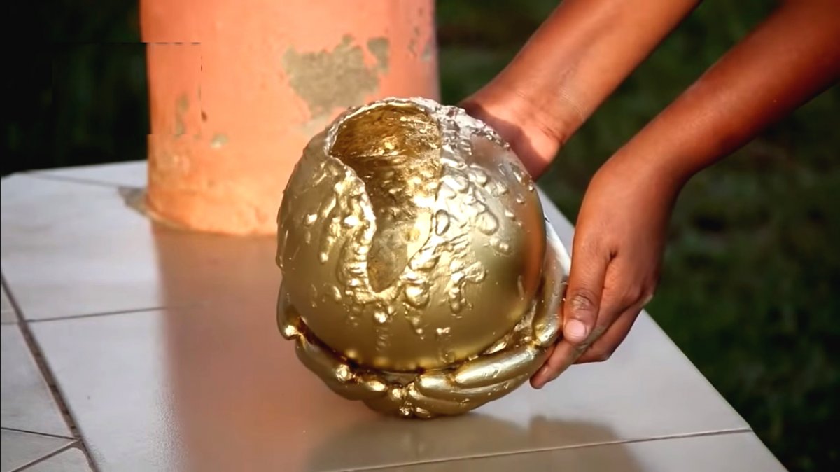 Необычный горшок из цемента - фото 13