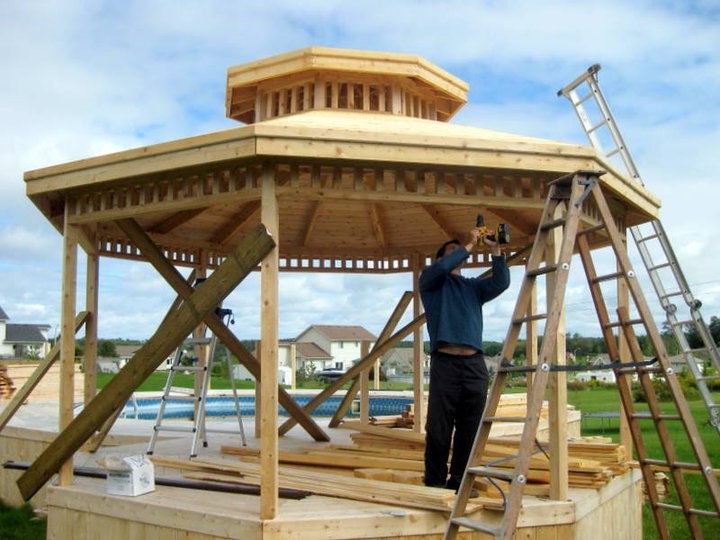 Строим беседку возле бассейна - фото 8