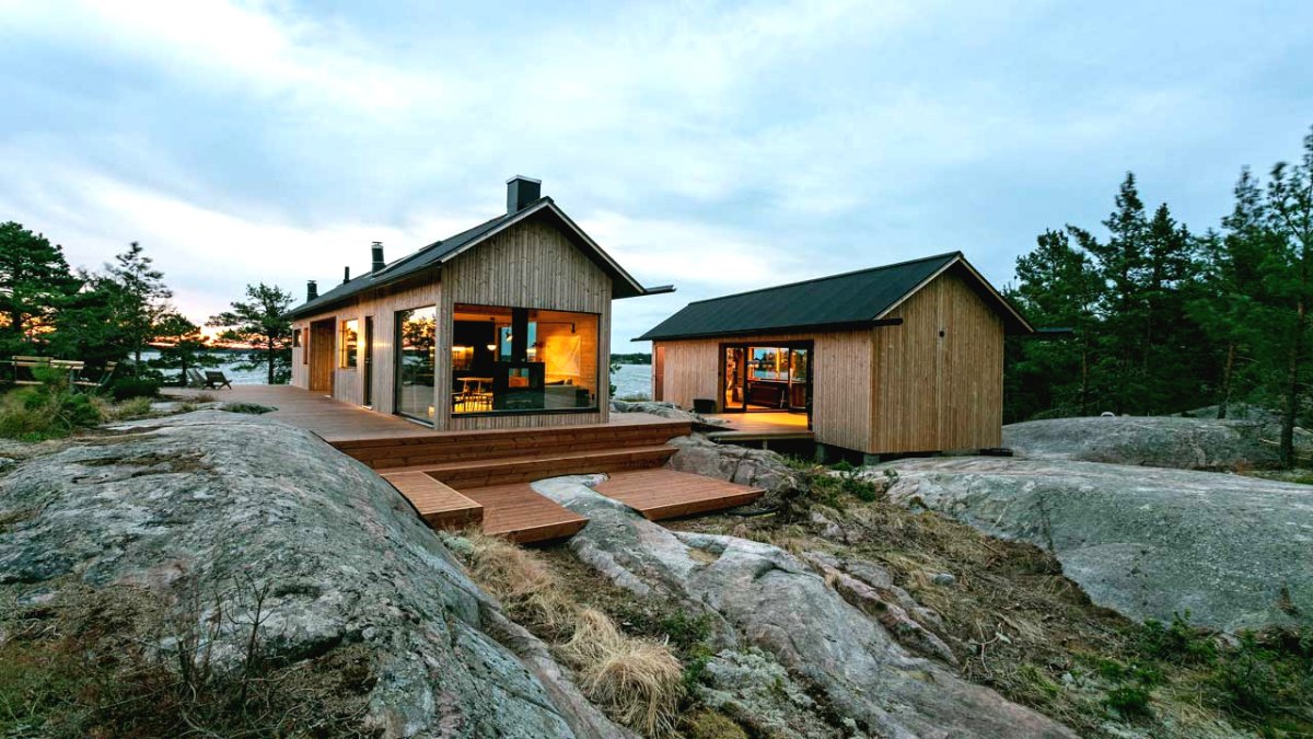 Дом на острове в архипелаге Финляндии, спроектированный и построенный с нуля двумя дизайнерами. - фото