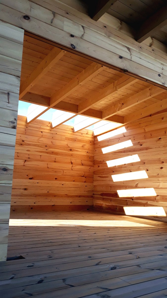 Деревянный дом с односкатной крышей - фото 5