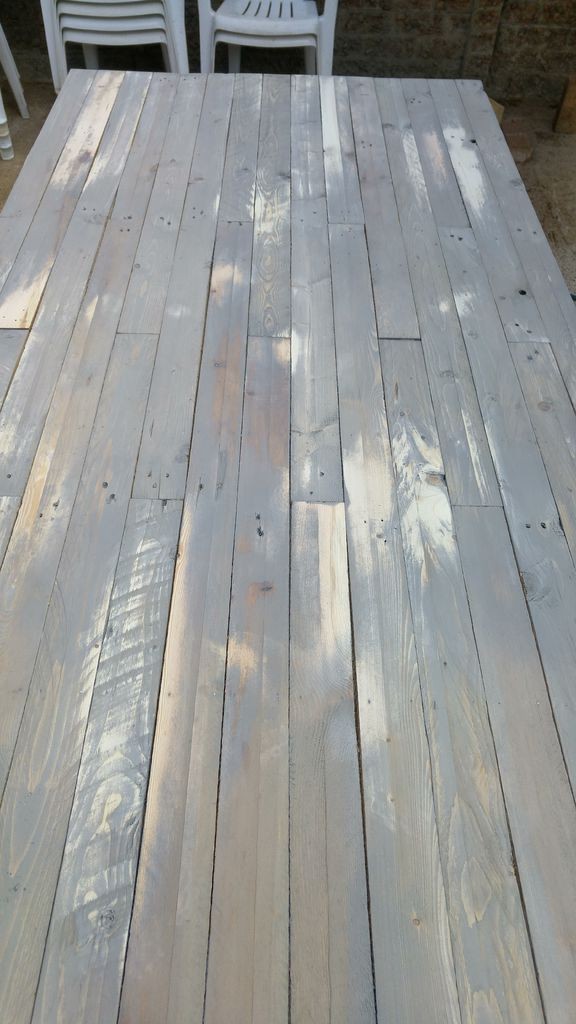 Деревянный стол из поддонов - фото 7