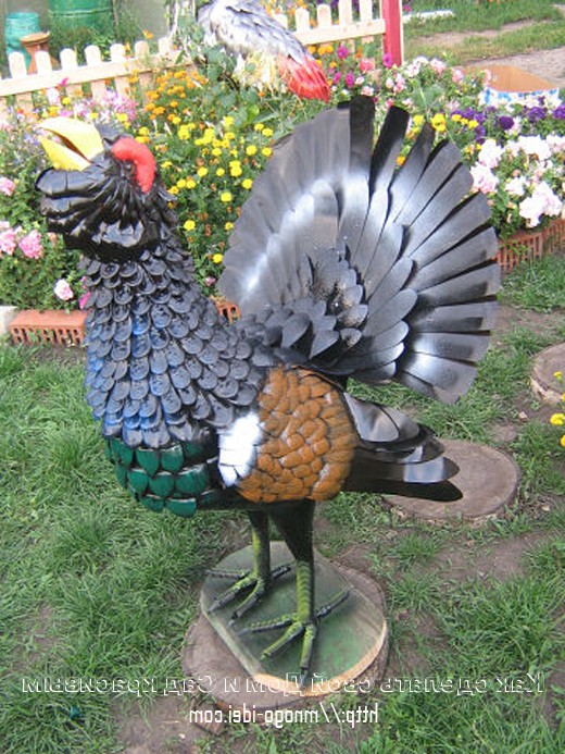 Птица Глухарь из пластиковых бутылок - фото 29