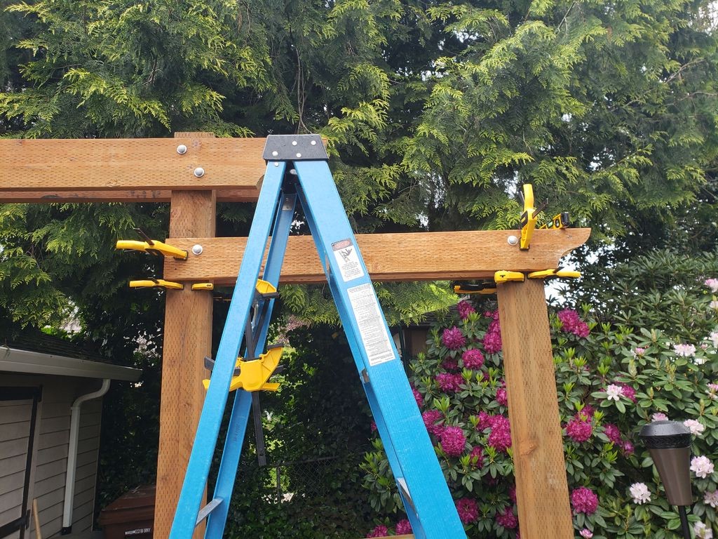 Арка из дерева с двойными качелями - фото 30