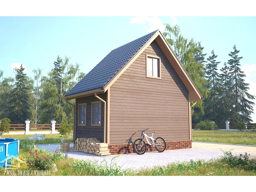 Дачный домик с мансардой 4х6 - фото 4