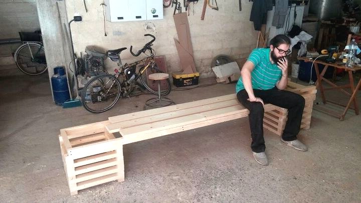 Садовая скамья с ящиками для цветов - фото 5