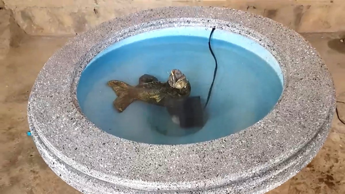 Садовый фонтан с имитацией под гранитный камень - фото 52