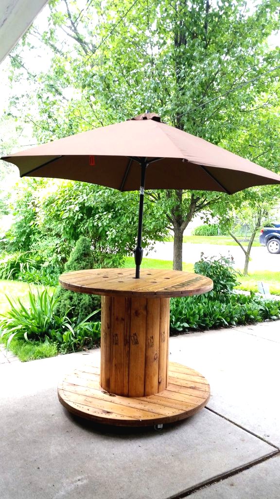 Столик из кабельной катушки - фото 4