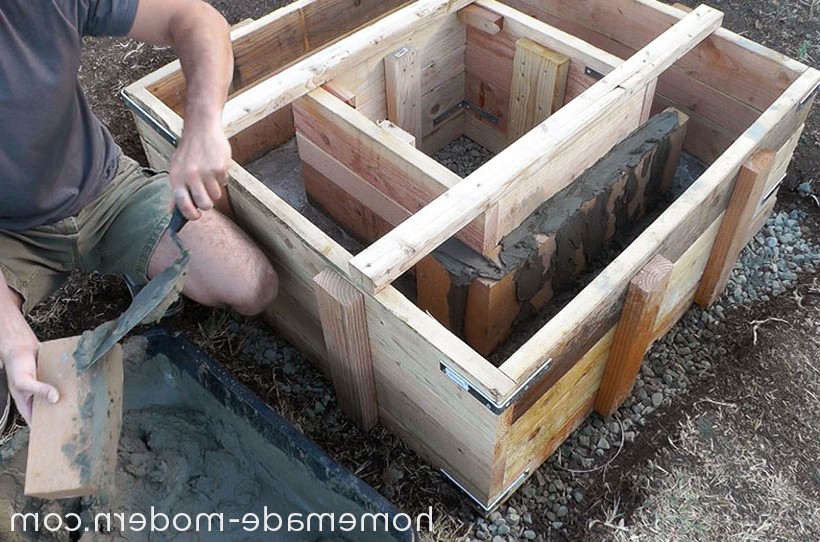 Уличный очаг из бетона - фото 6