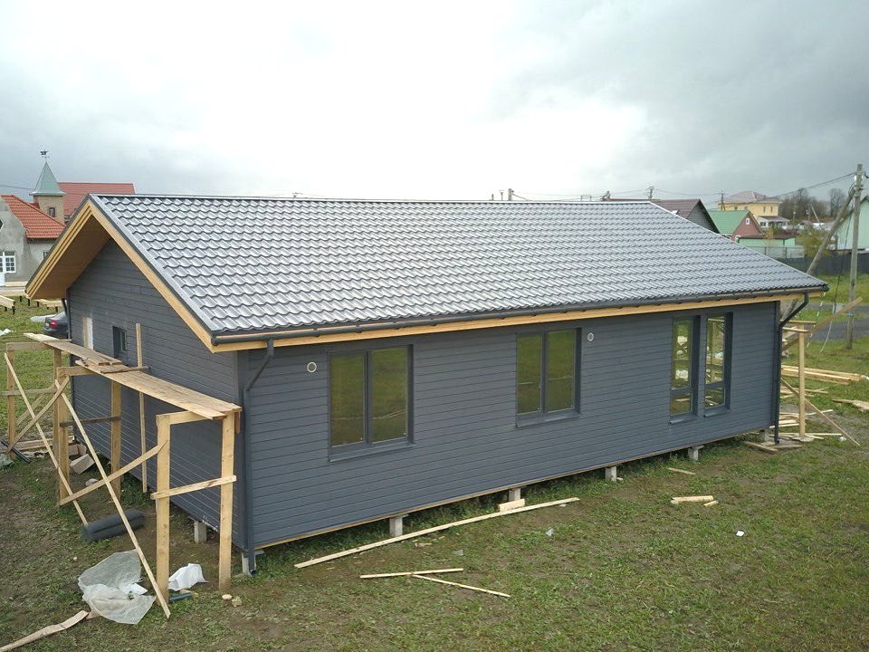 Одноэтажный каркасный дом из дерева - фото 10