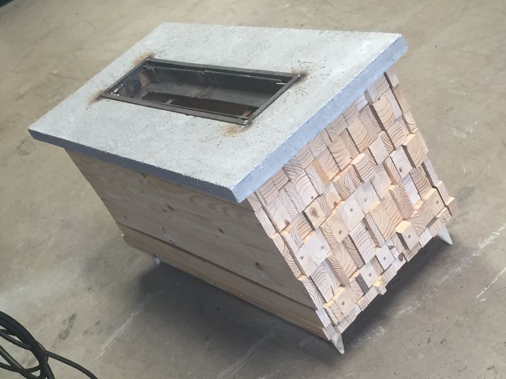 Оригинальный стол с камином в центре - фото 13