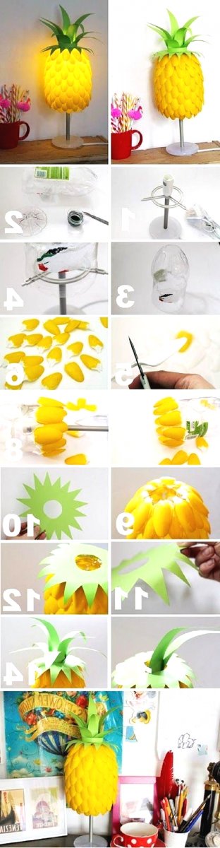 Лампа из пластиковых ложек - фото 2