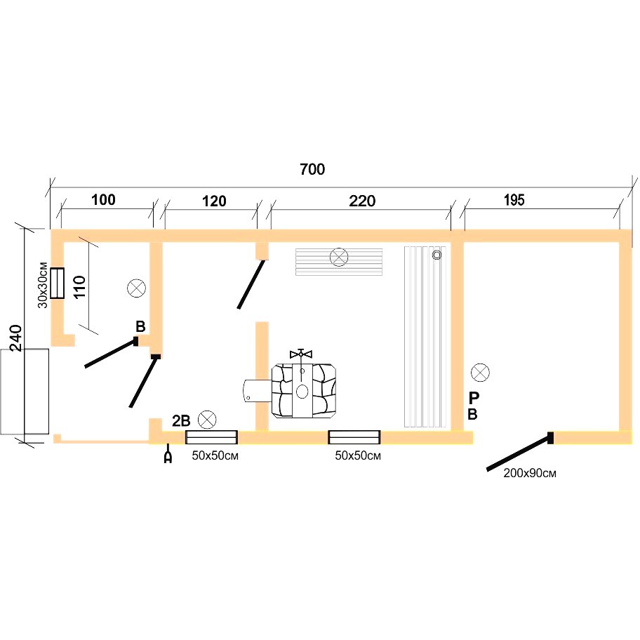 Каркасная баня 7 х 2,4 метра - фото 3